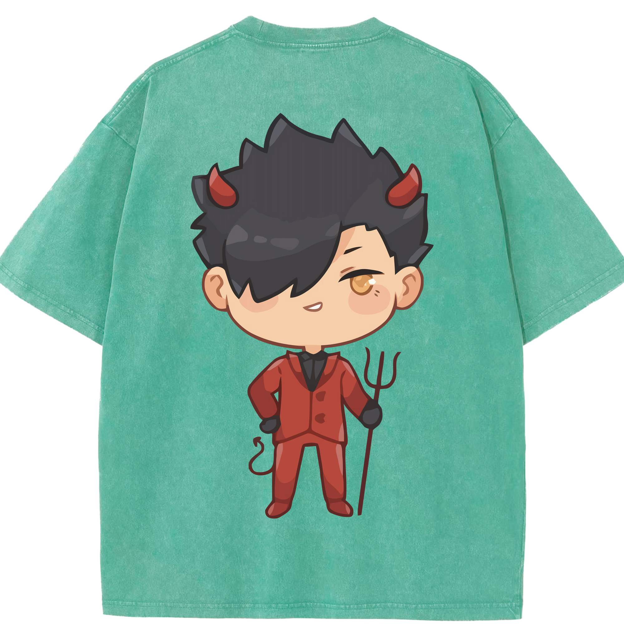 （画像用） ハイキュー!! Haikyu!! 綿100% ヴィンテージ風 半袖Tシャツ（背面プリント）